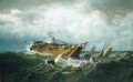 ナンタケット島沖の難破船ボート海景ウィリアム・ブラッドフォード